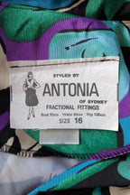 Vintage 80s Styled By Antonia Abstract Pattern Dress Size 16