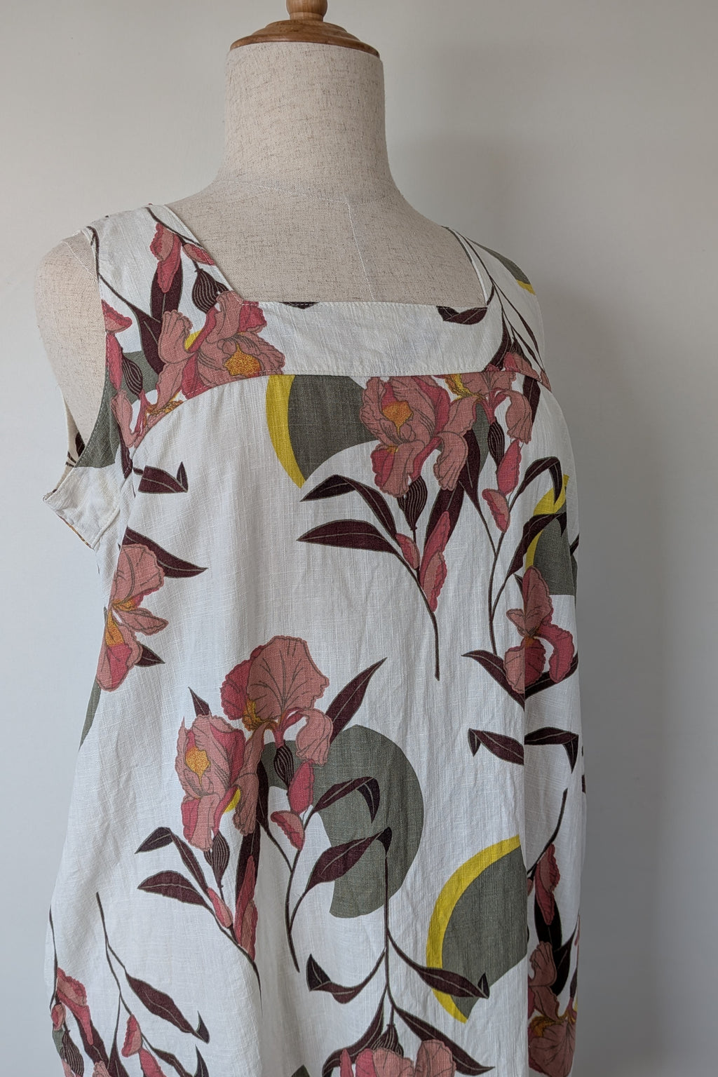 Next Linen Blend Floral Shift Dress Size 20