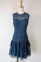 Review Teal Lace Drop Waist Dress Size 6