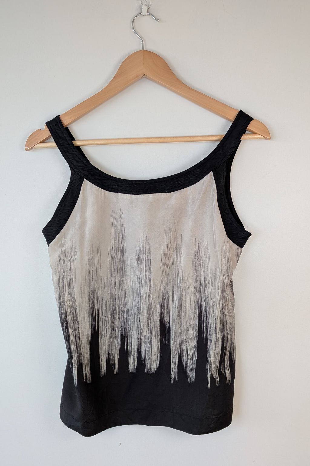 Jane Lamerton Petites Silk Abstract Monochrome Top Size 10