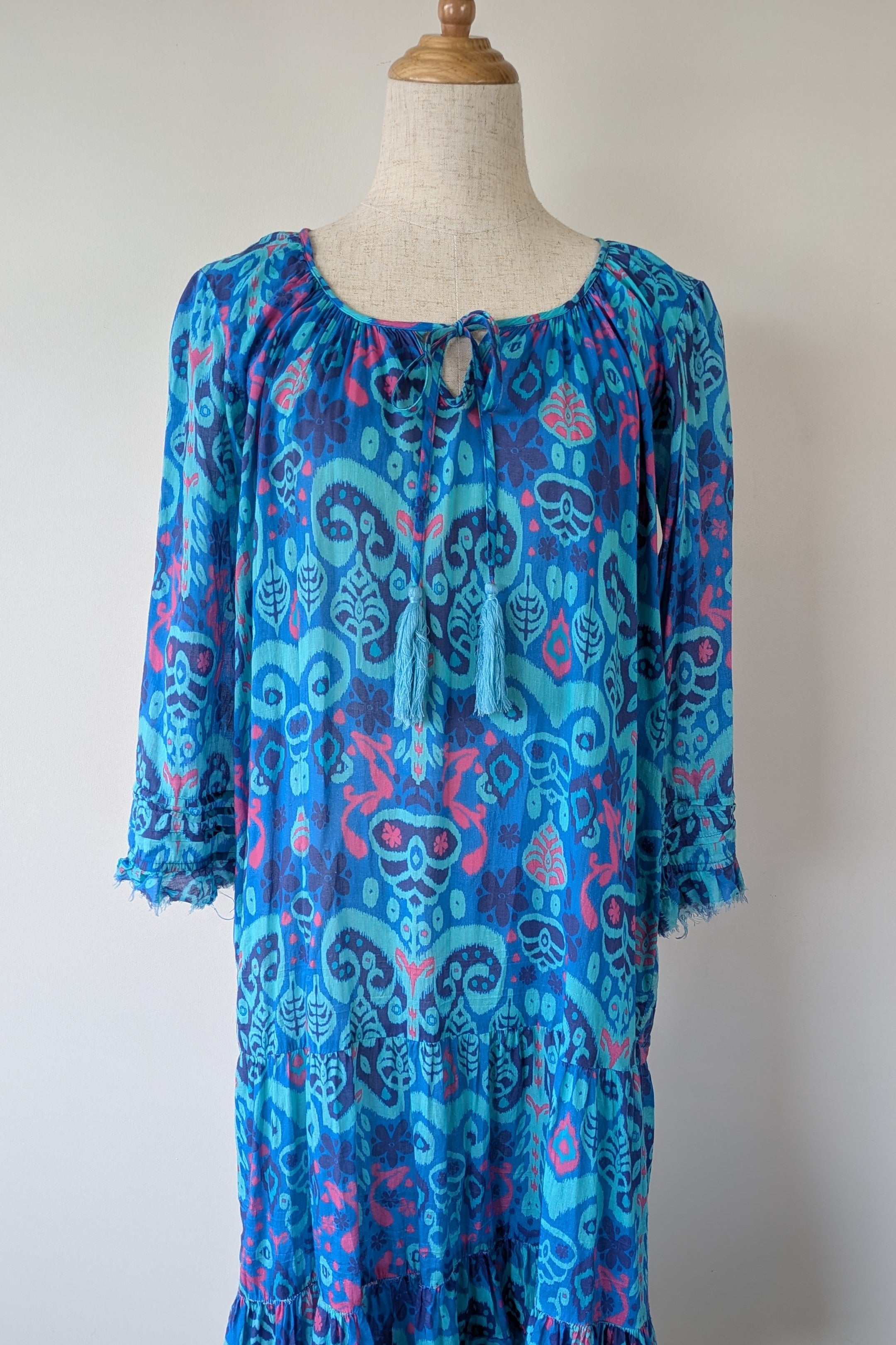 Naudic Cotton Bohemian Midi Dress Size S