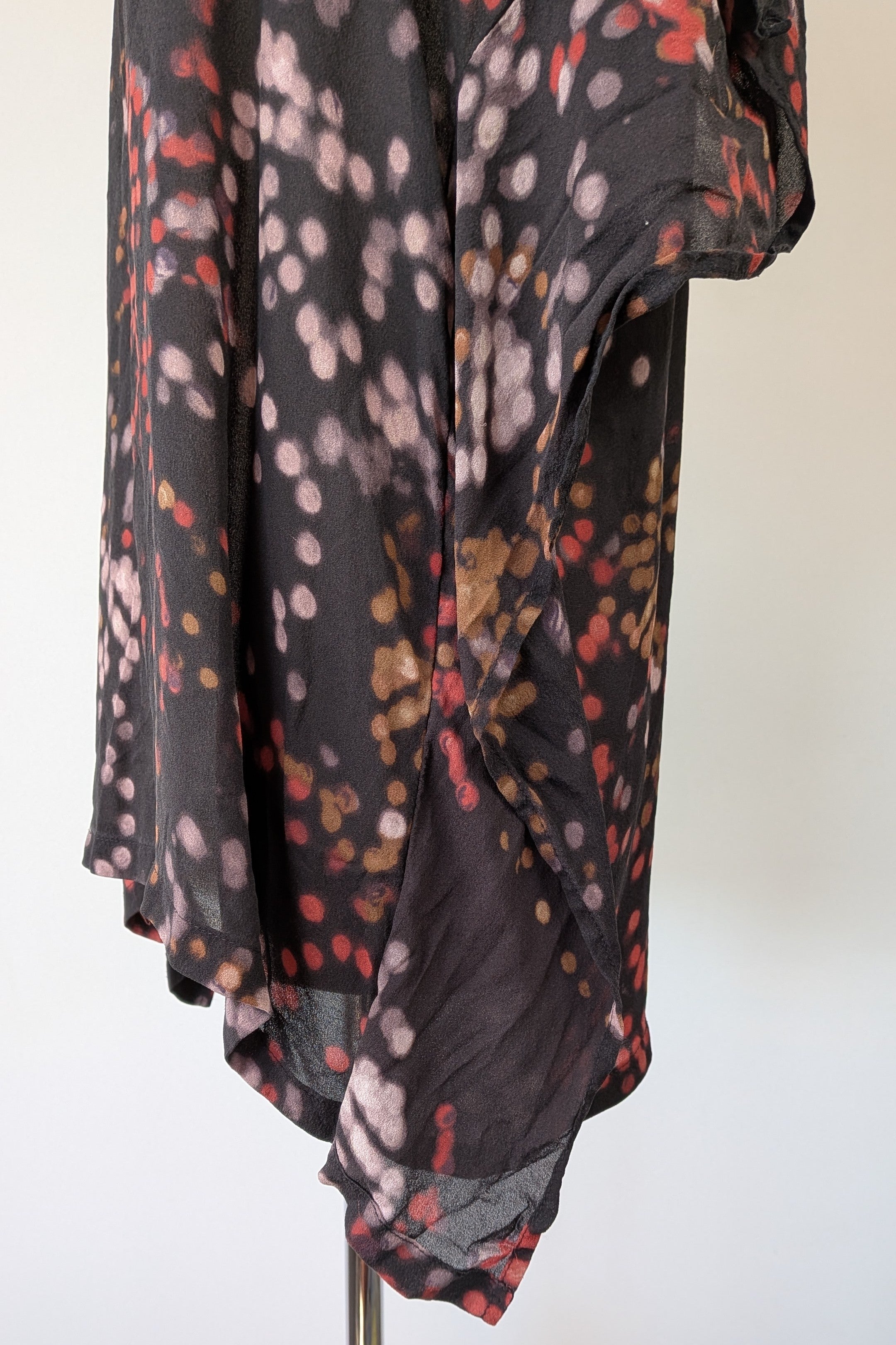 Vintage Y2K Kingan Jones 100% Silk Abstract Dot Top Size 12