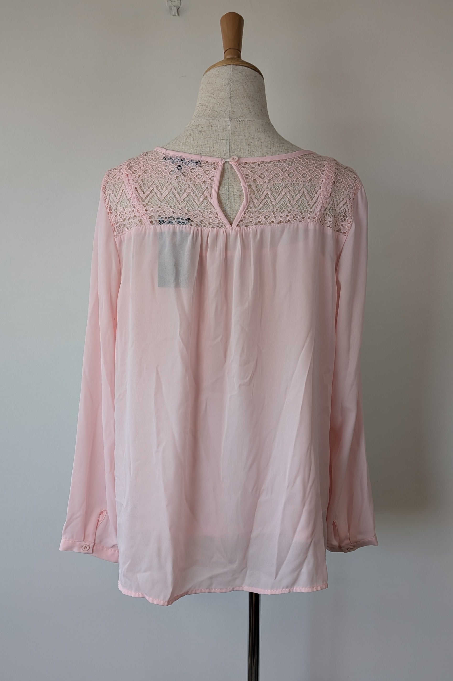Liz Jordan Designer Collection Rue De Renne Pink Lace Trim Top Size 14 BNWT RRP $99.95