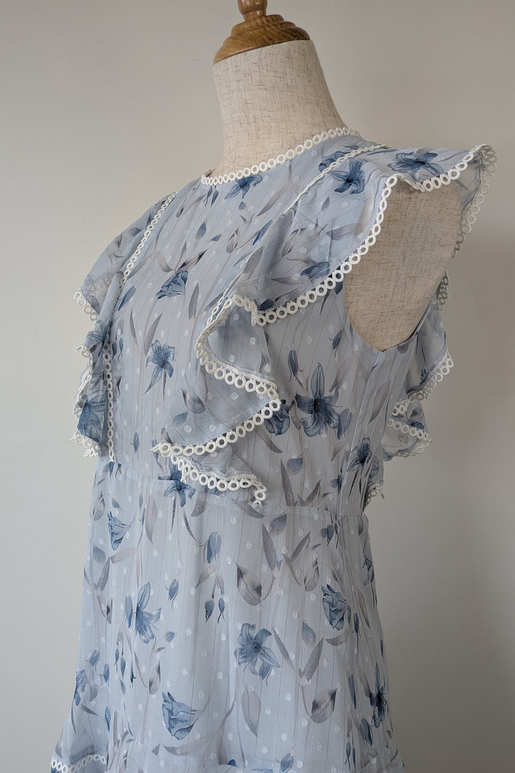 Bardot Junior Sadie Trim Dress in Blue Lily Size 16