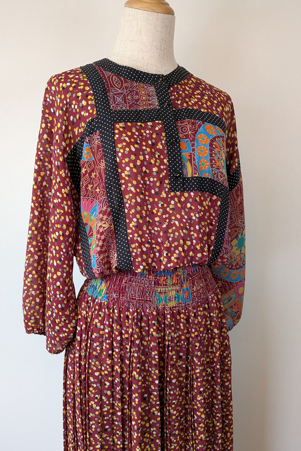 Vintage 80s Diane Freis Georgette Dress Size L