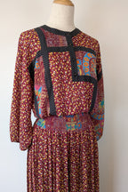 Vintage 80s Diane Freis Georgette Dress Size L