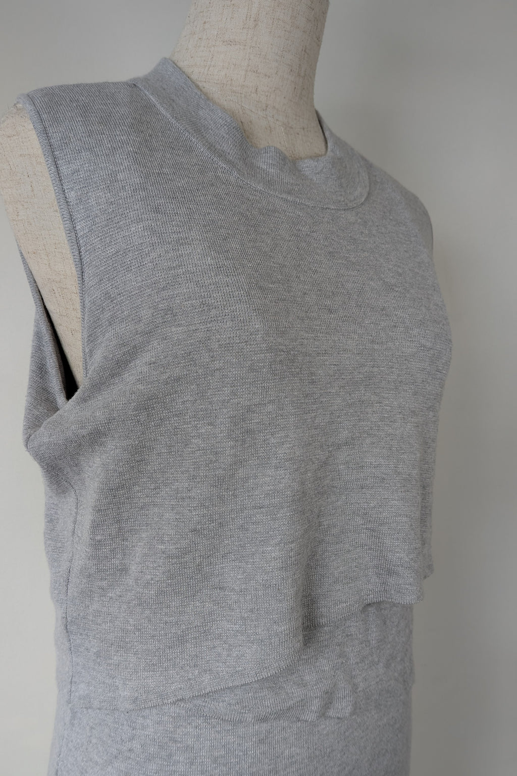 Ripe Maternity Silver Marle Layered Knit Nursing Dress Size M