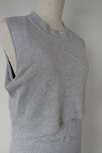 Ripe Maternity Silver Marle Layered Knit Nursing Dress Size M