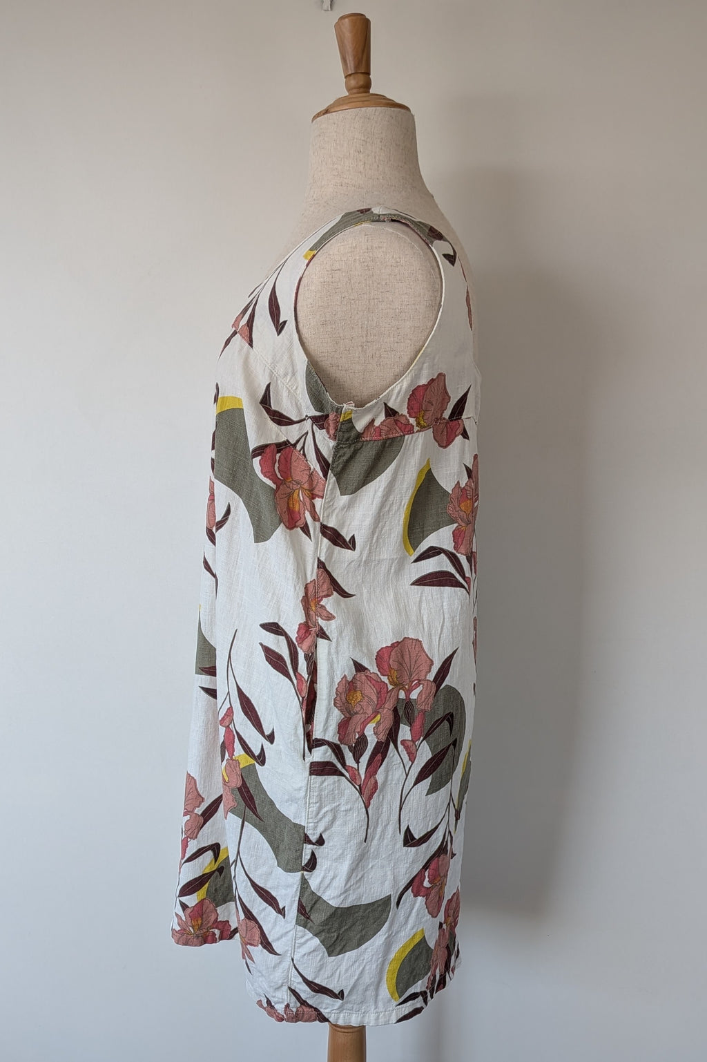 Next Linen Blend Floral Shift Dress Size 20