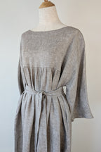 Stella Moda Linen Midi Dress in Grey in One Size