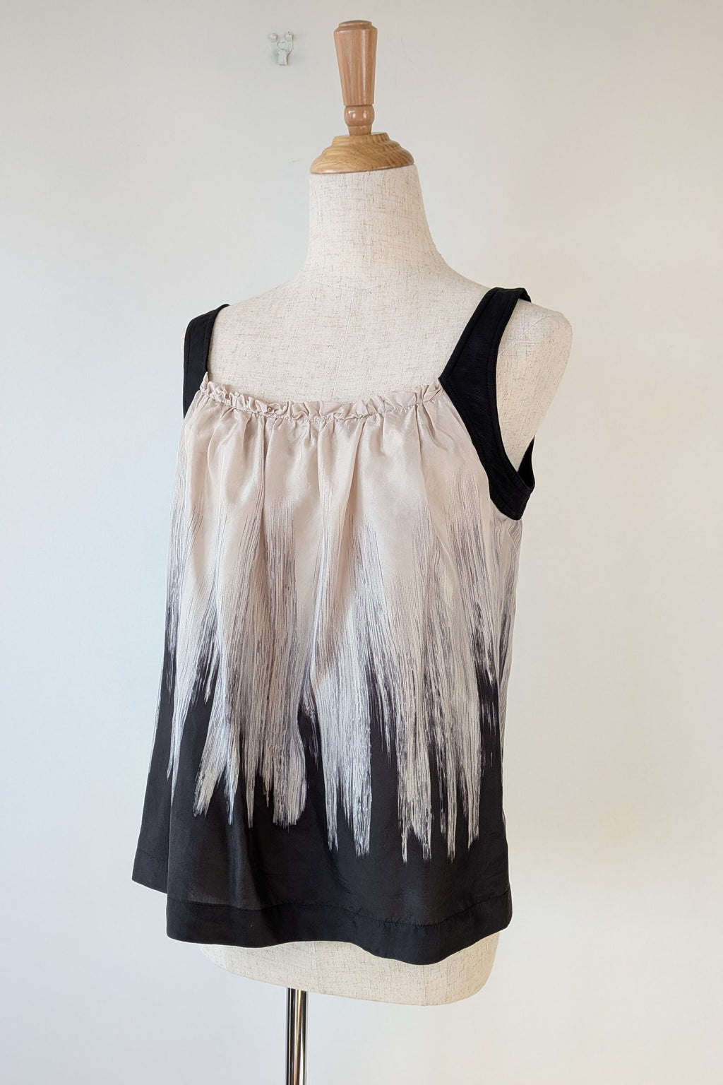 Jane Lamerton Petites Silk Abstract Monochrome Top Size 10
