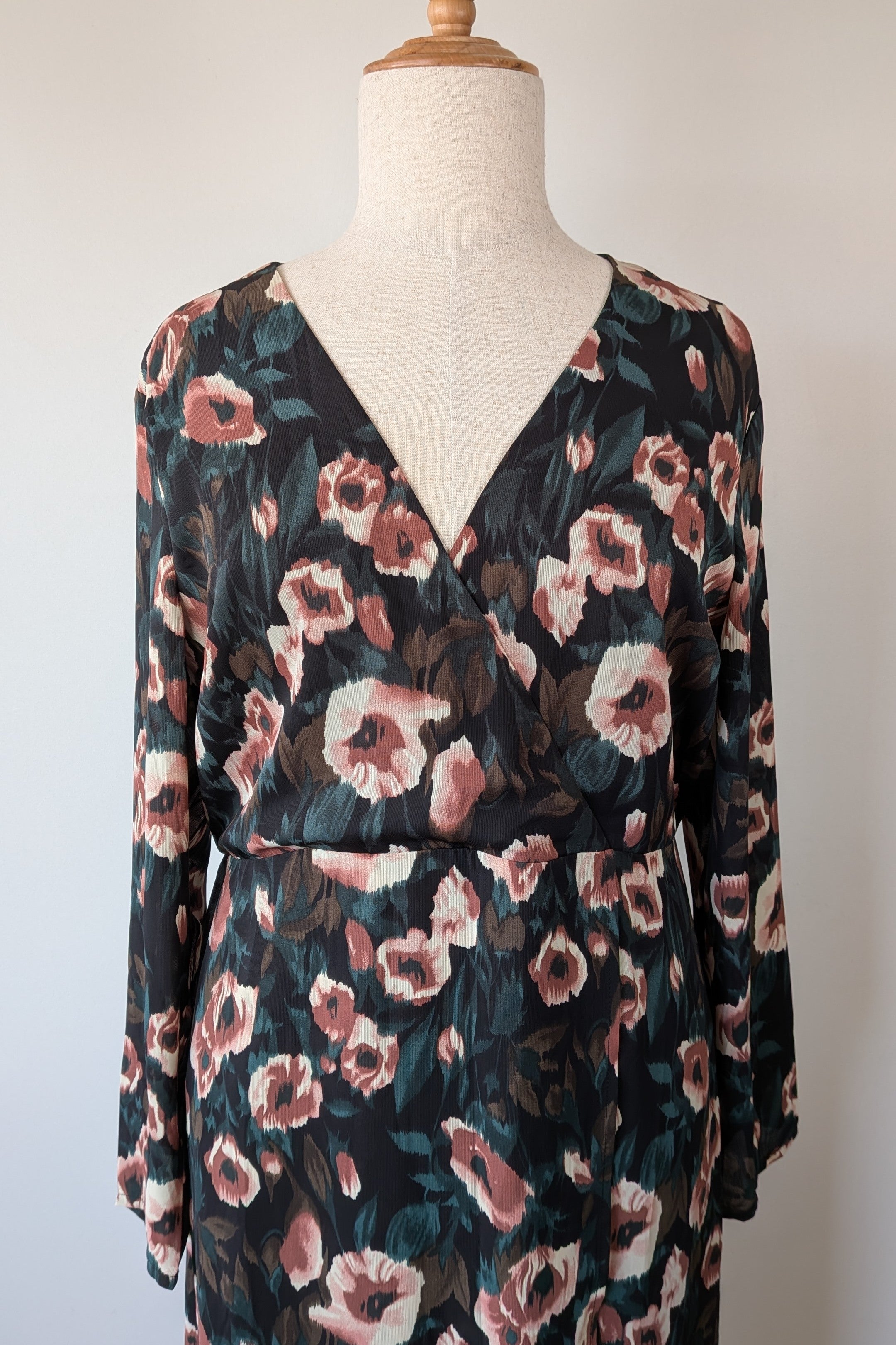 Missguided Floral Print Midi Tea Dress Size 22 Brand New With Tags