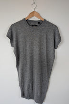Country Road Grey Merino Wool & Silk Asymmetric Long Knit Top Size XXS