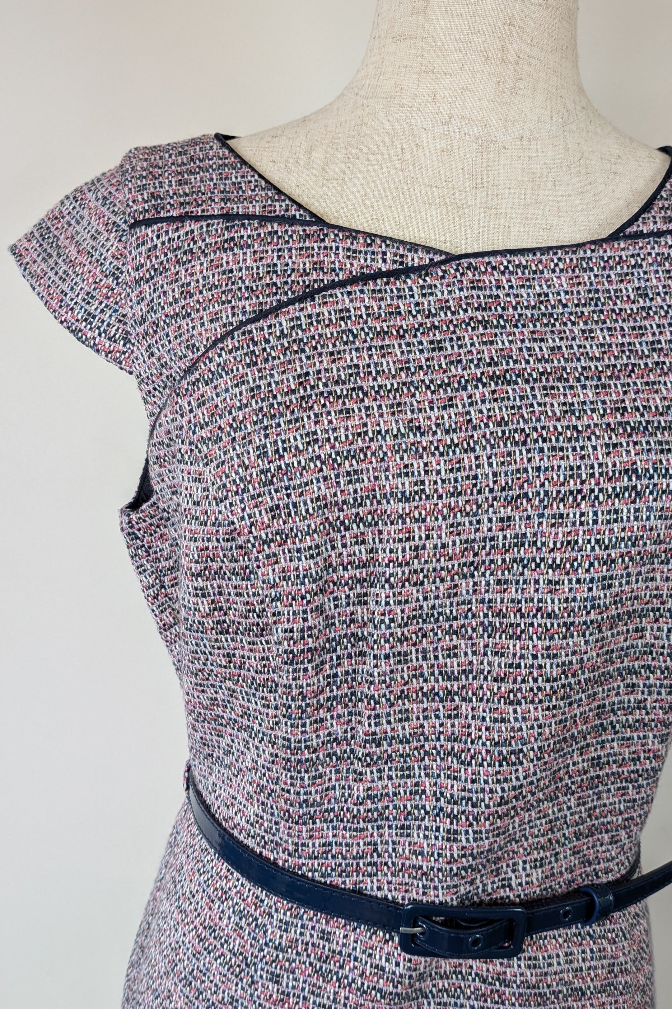 Review Tweed Pencil Dress with Belt Size 12