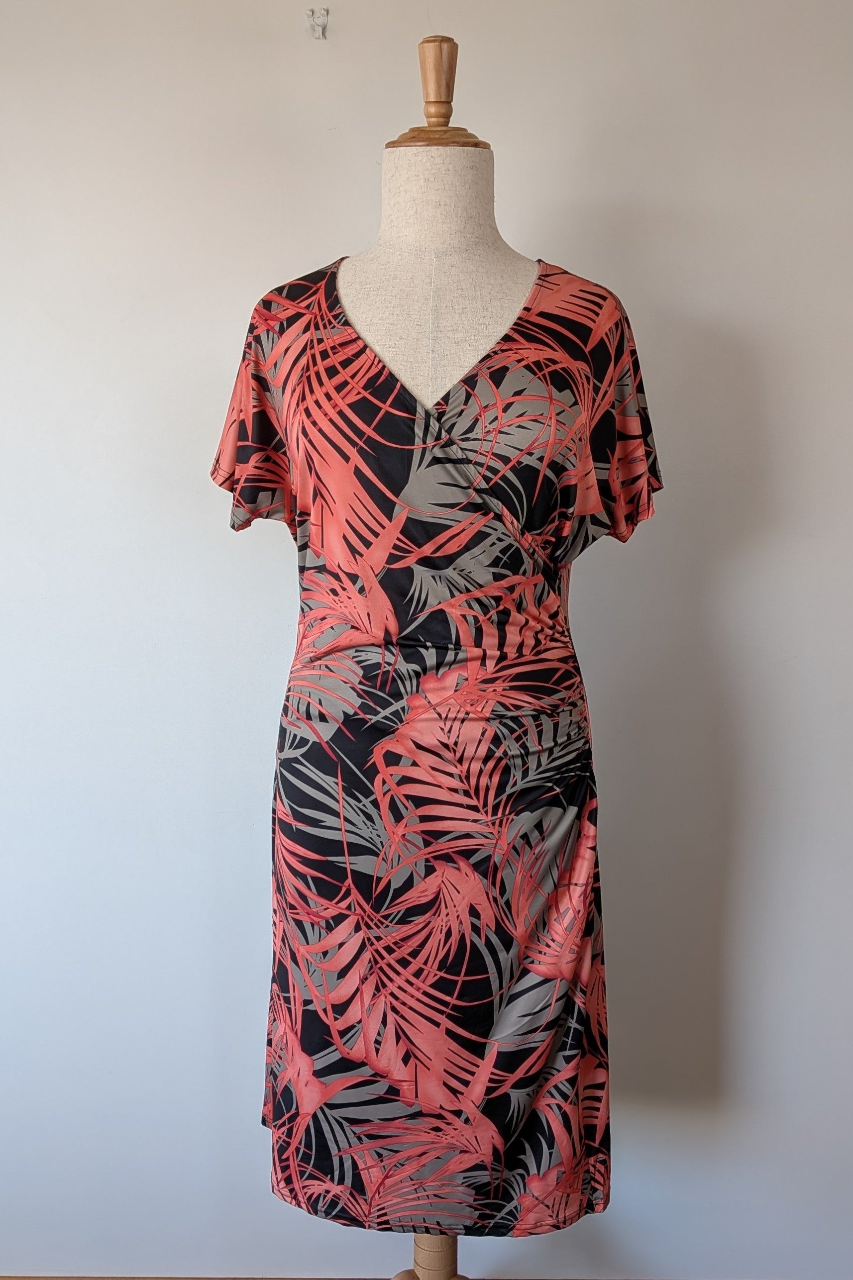 Euroedit Red Print Midi Dress Size 18 Brand New With Tags RRP $159.99