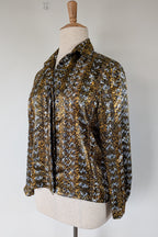 Vintage 90s Talkabout Leopard Print Shirt Size L