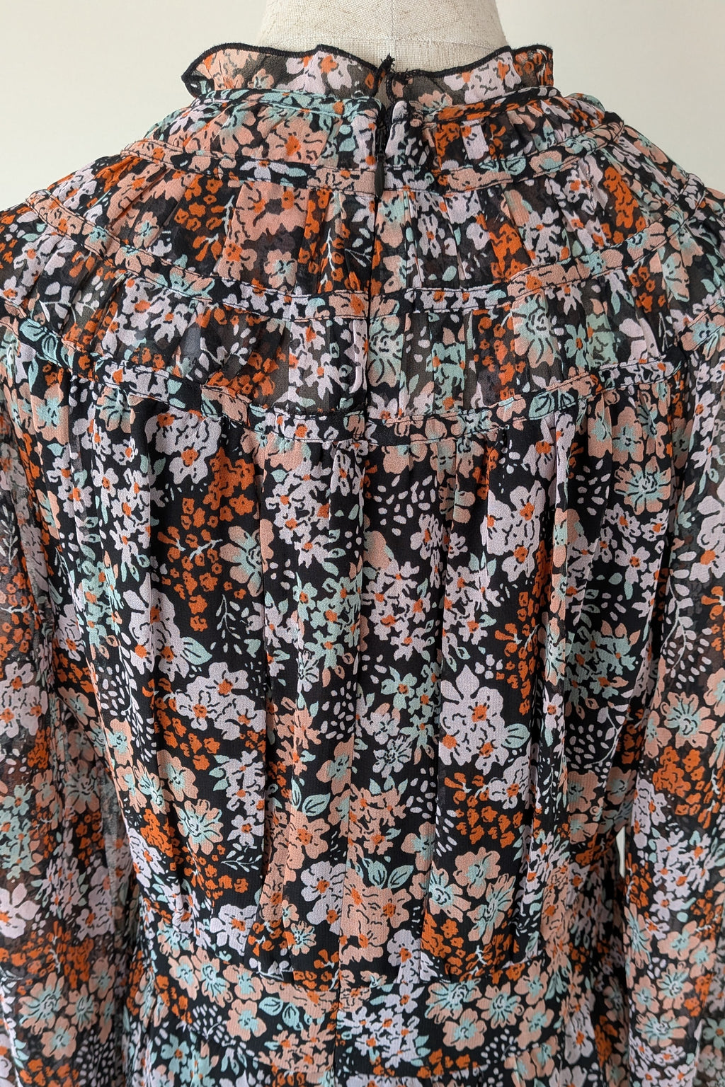 Topshop Floral Print Ruched Mini Dress Sz 14 RRP $80