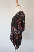 Vintage Y2K Kingan Jones 100% Silk Abstract Dot Top Size 12