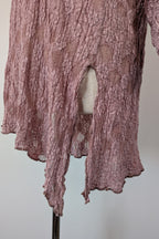Lace Palace Antique Lace Crochet Pink Fairycore Tunic Top Size S/M