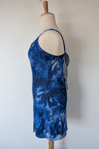 Luck & Trouble Lovesick Recycled Mesh Dress in Blue Size 16 BNWT RRP $70