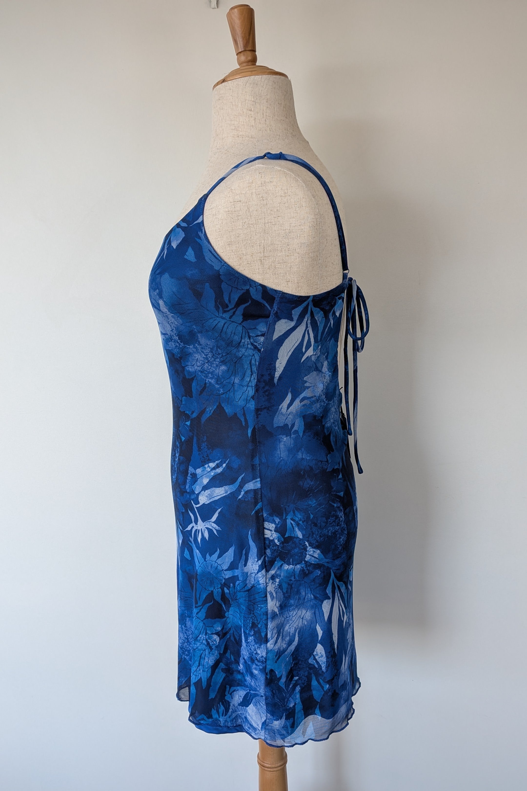 Luck & Trouble Lovesick Recycled Mesh Dress in Blue Size 16 BNWT RRP $70