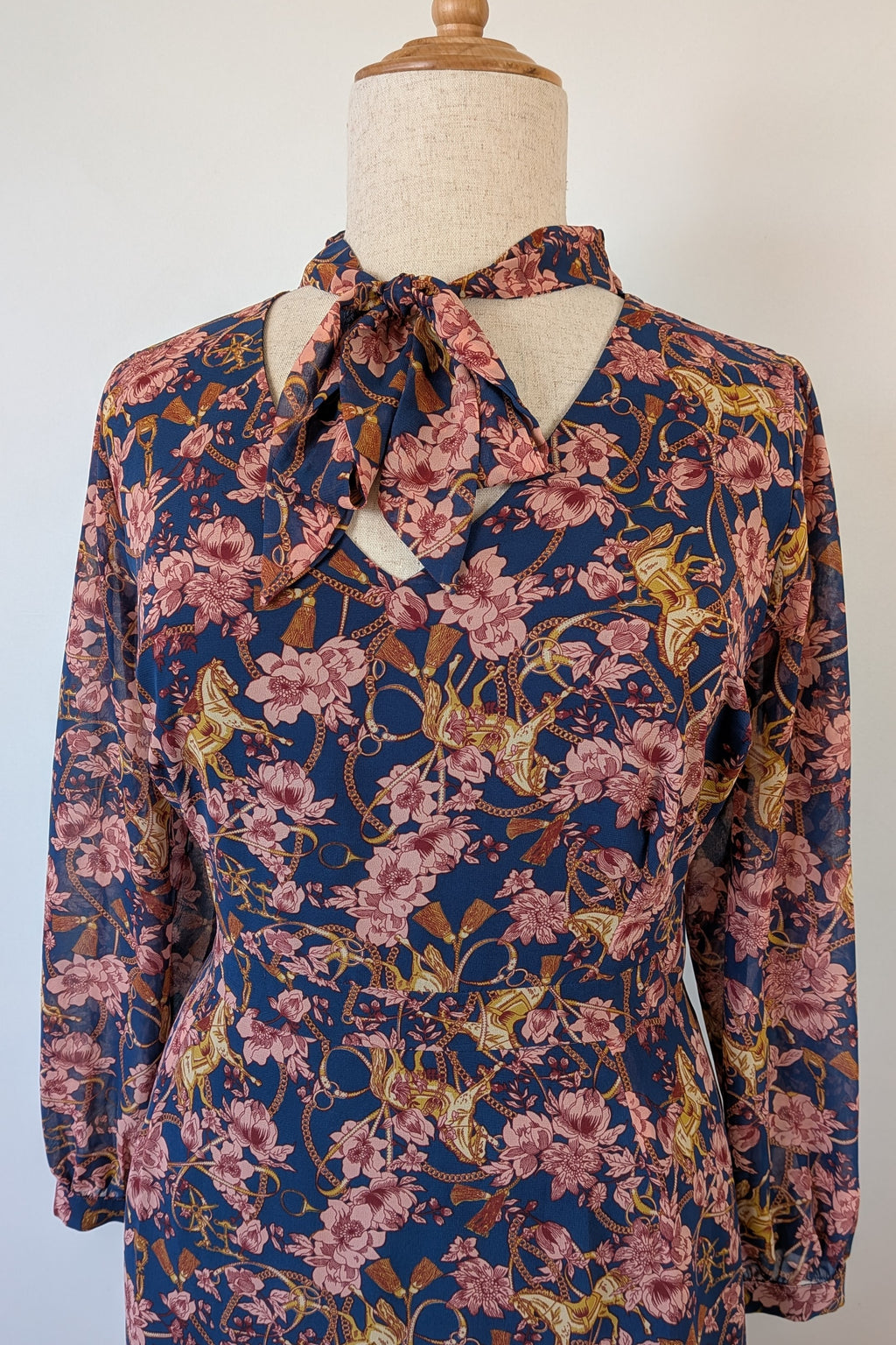 Modcloth Apogee of Elegance Floral & Horse Print Dress Size 22