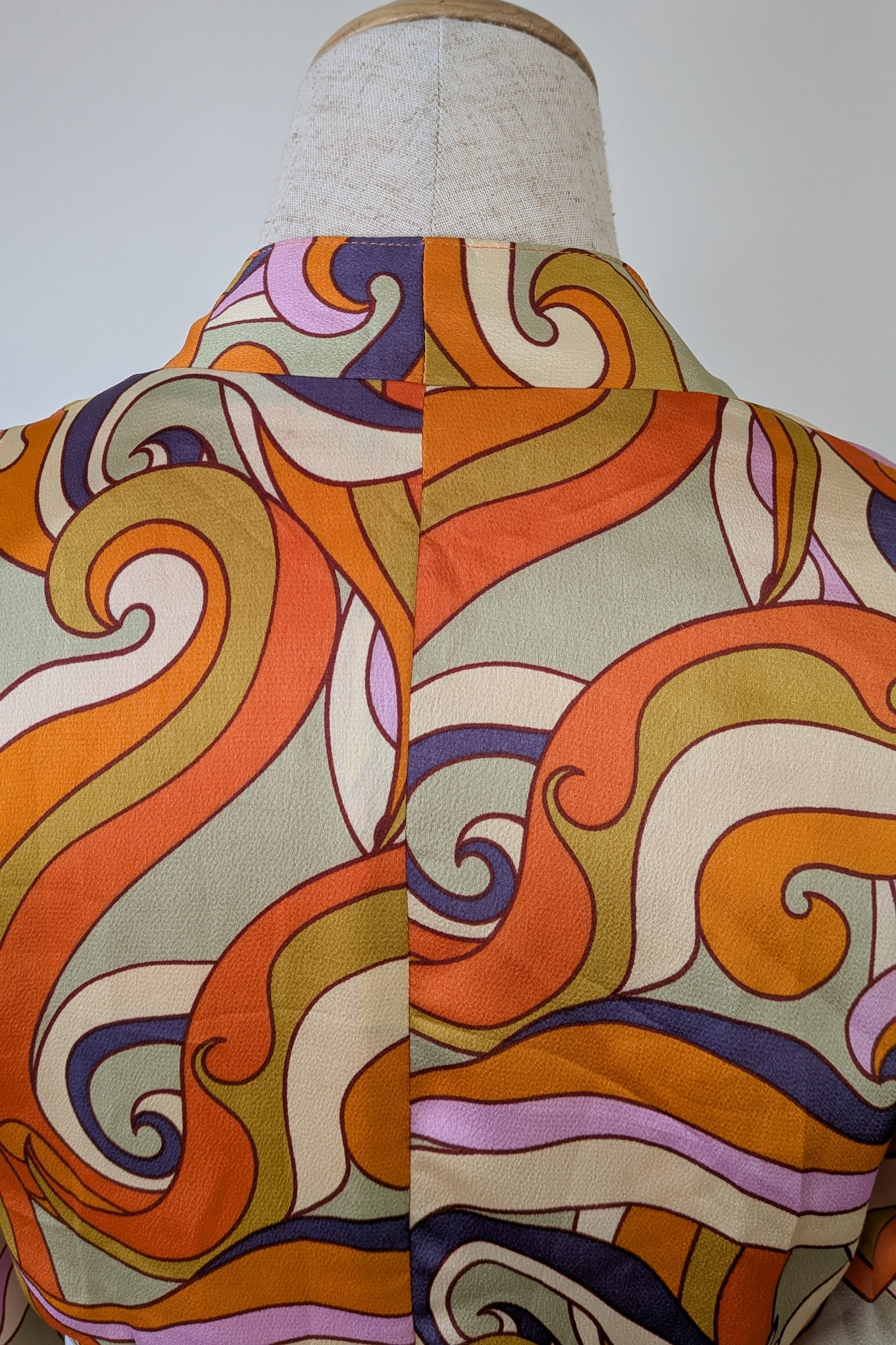 Never Fully Dressed Retro Groove Orange Wrap Midi Dress Size S