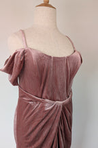 City Chic Jayla Cold Shoulder Velvet Rose Dress Size M