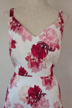 Portmans White & Pink Floral Fit and Flare Dress Size 10