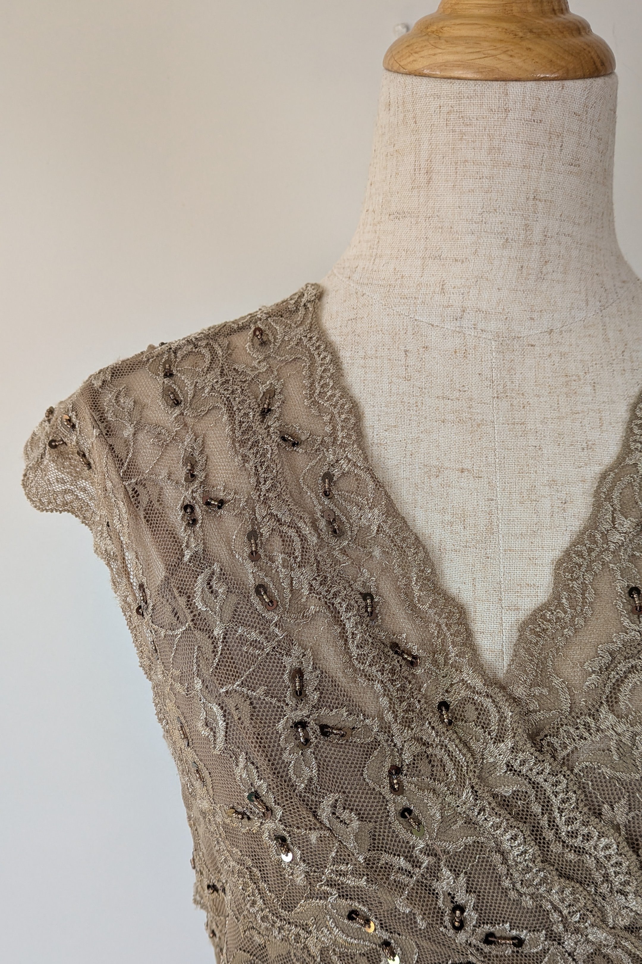 Grace Hill Antique Gold Lace Dress Size 12 Brand New With Tags