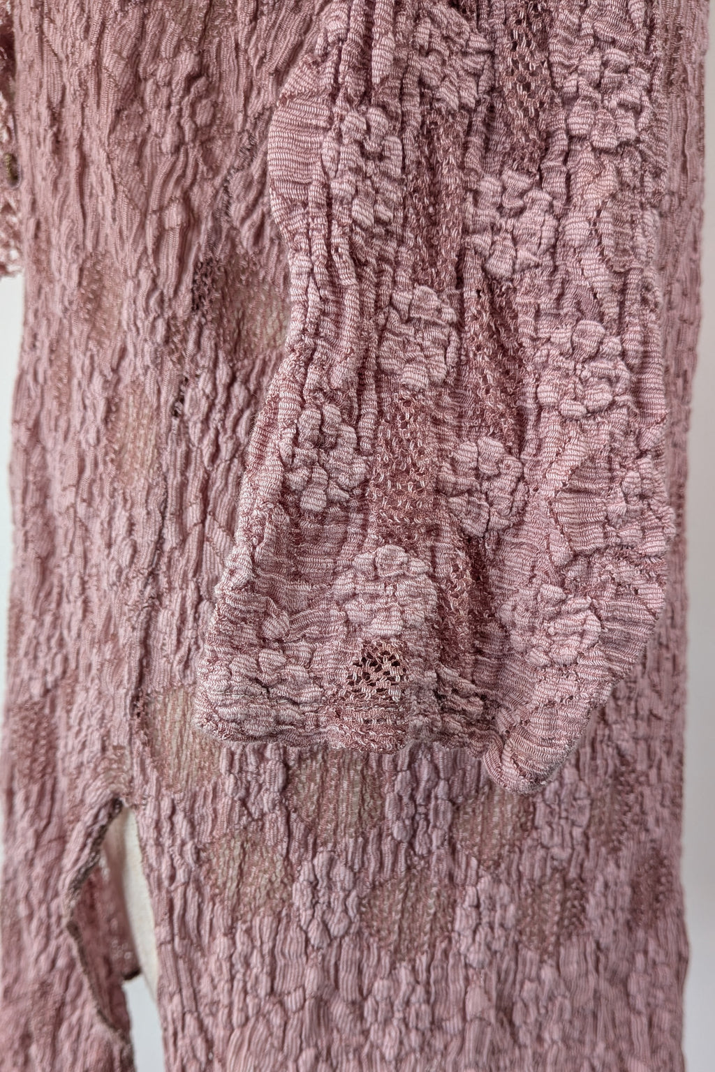 Lace Palace Antique Lace Crochet Pink Fairycore Tunic Top Size S/M