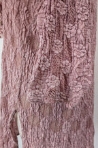 Lace Palace Antique Lace Crochet Pink Fairycore Tunic Top Size S/M
