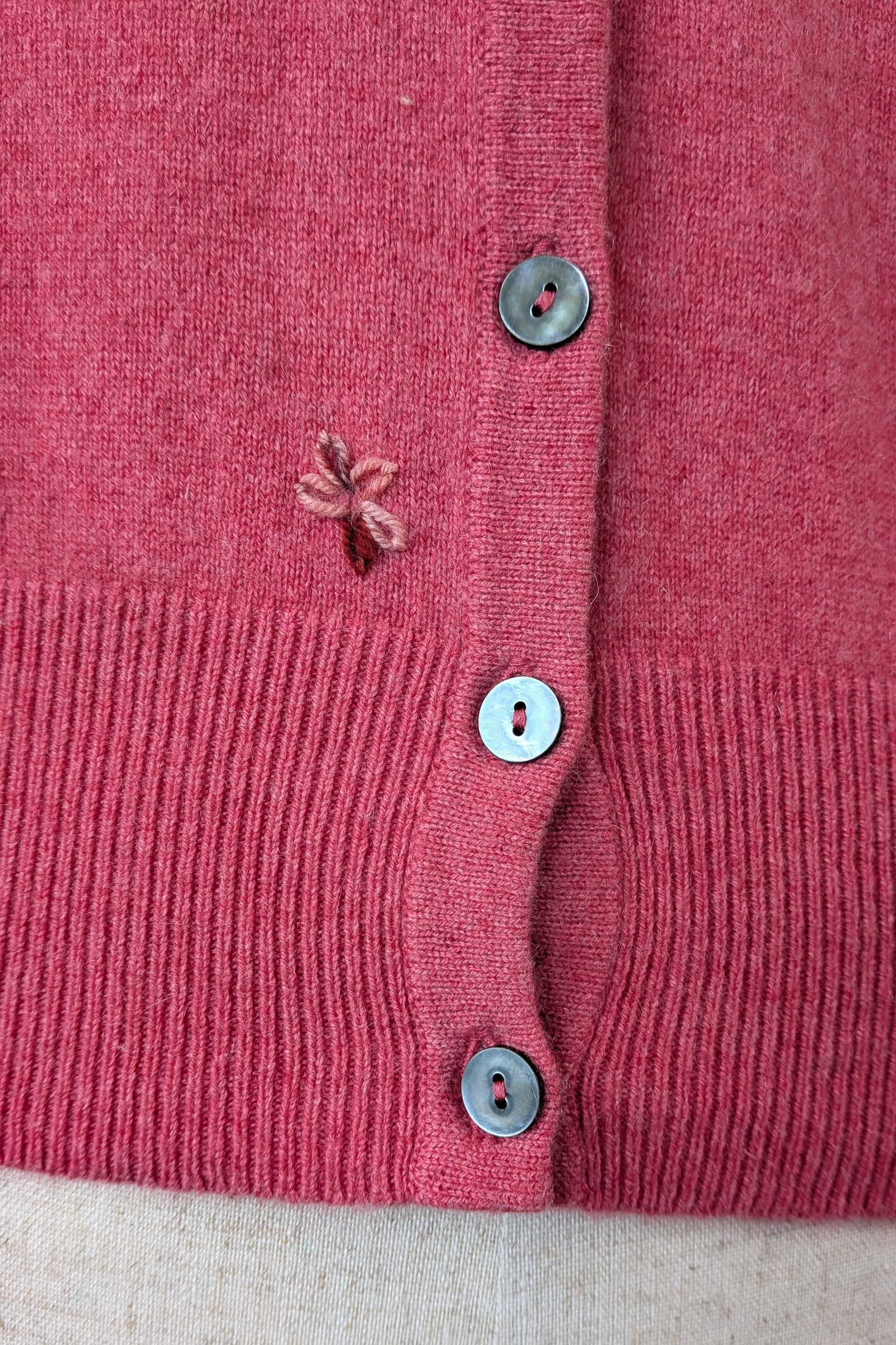 Boden Pink 100% Cashmere Floral Embroidered Cardigan Size 12/14