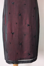 Vintage Y2K Suzanne Grae Red & Black Overlay Dress Size 12