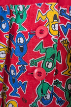 Vintage 80s GJ Design Australia Mr. Men Smock Dress Size 6