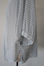 Country Road Blue Geometric Cotton Puff Sleeve Shirt Size S