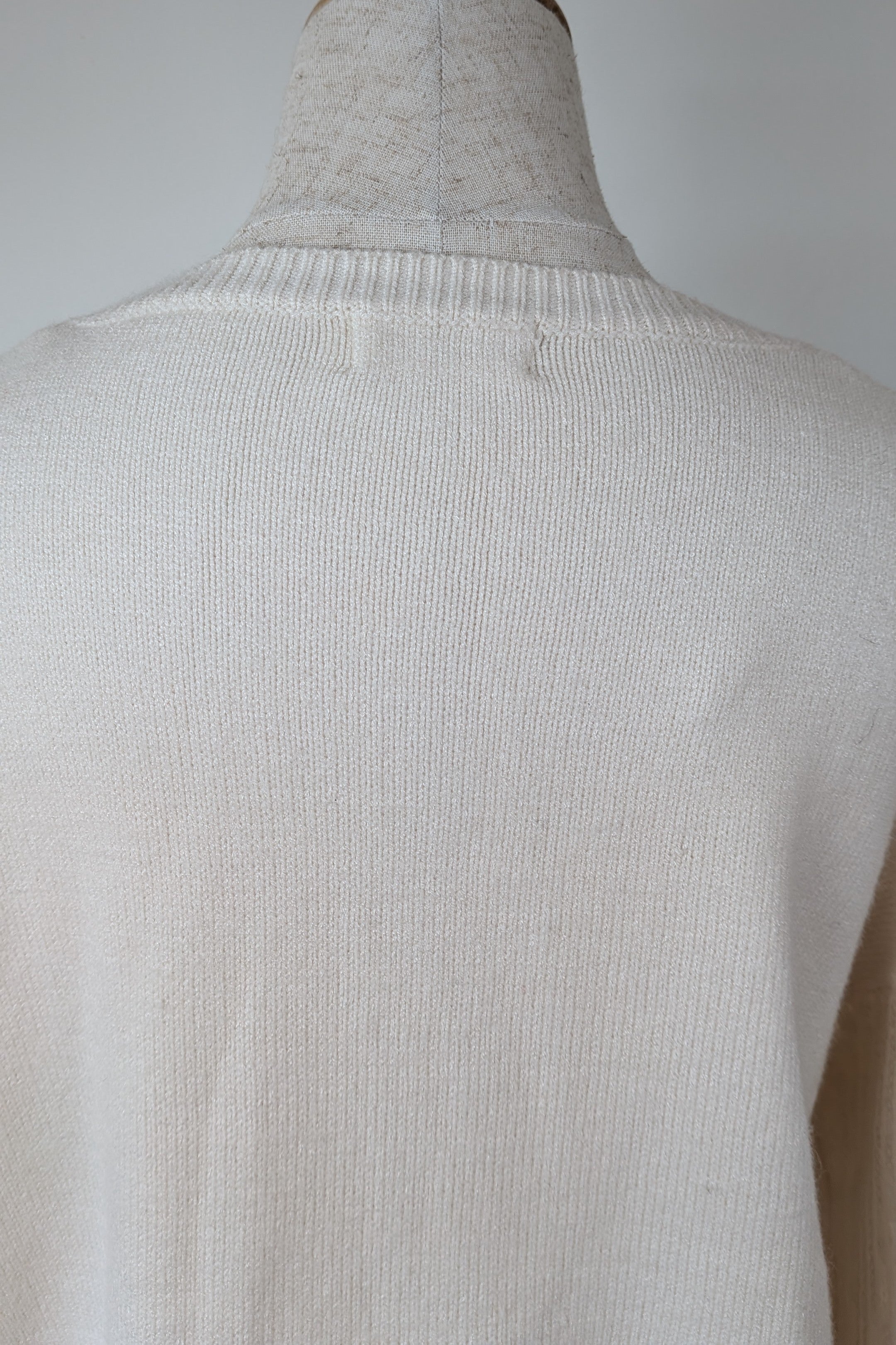 Vine Apparel White Wool Blend Iridescent Sequin Jumper Size M/L