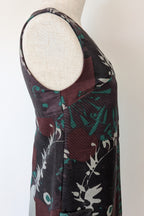 Vintage Cue Botanical Print Shift Dress Size 6