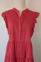 French Connection Geranium Polka Dot 100% Cotton Flutter Sleeve Dress Size 8