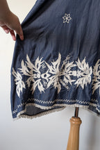 Ruby Yaya Denim Blue Embroidered Kaftan Dress Size M