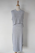 Ripe Maternity Silver Marle Layered Knit Nursing Dress Size M