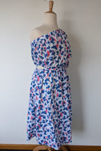 Witchery Linen One Shoulder Watercolour Print Midi Dress with Cut Out Size 16