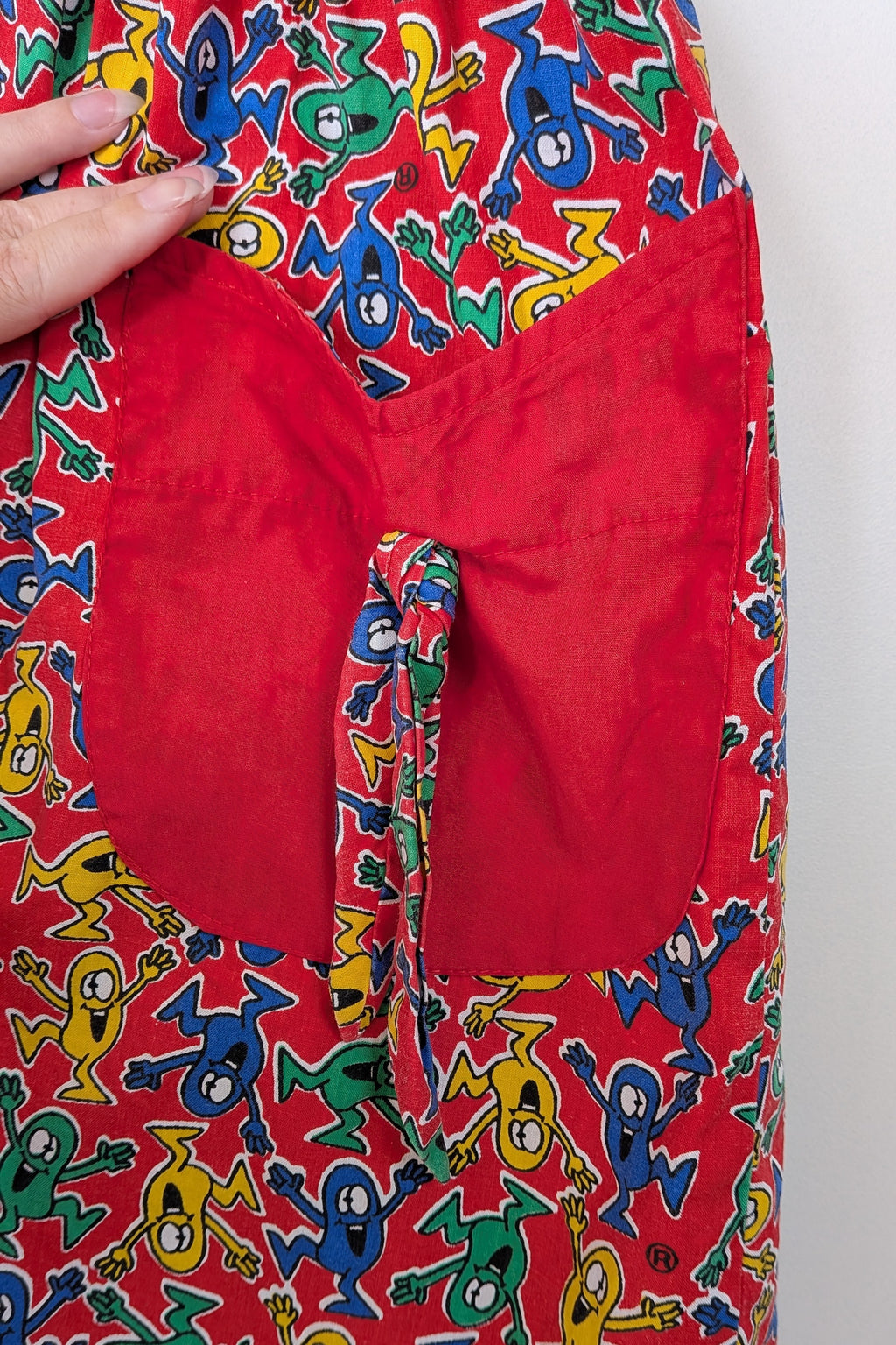 Vintage 80s GJ Design Australia Mr. Men Smock Dress Size 6