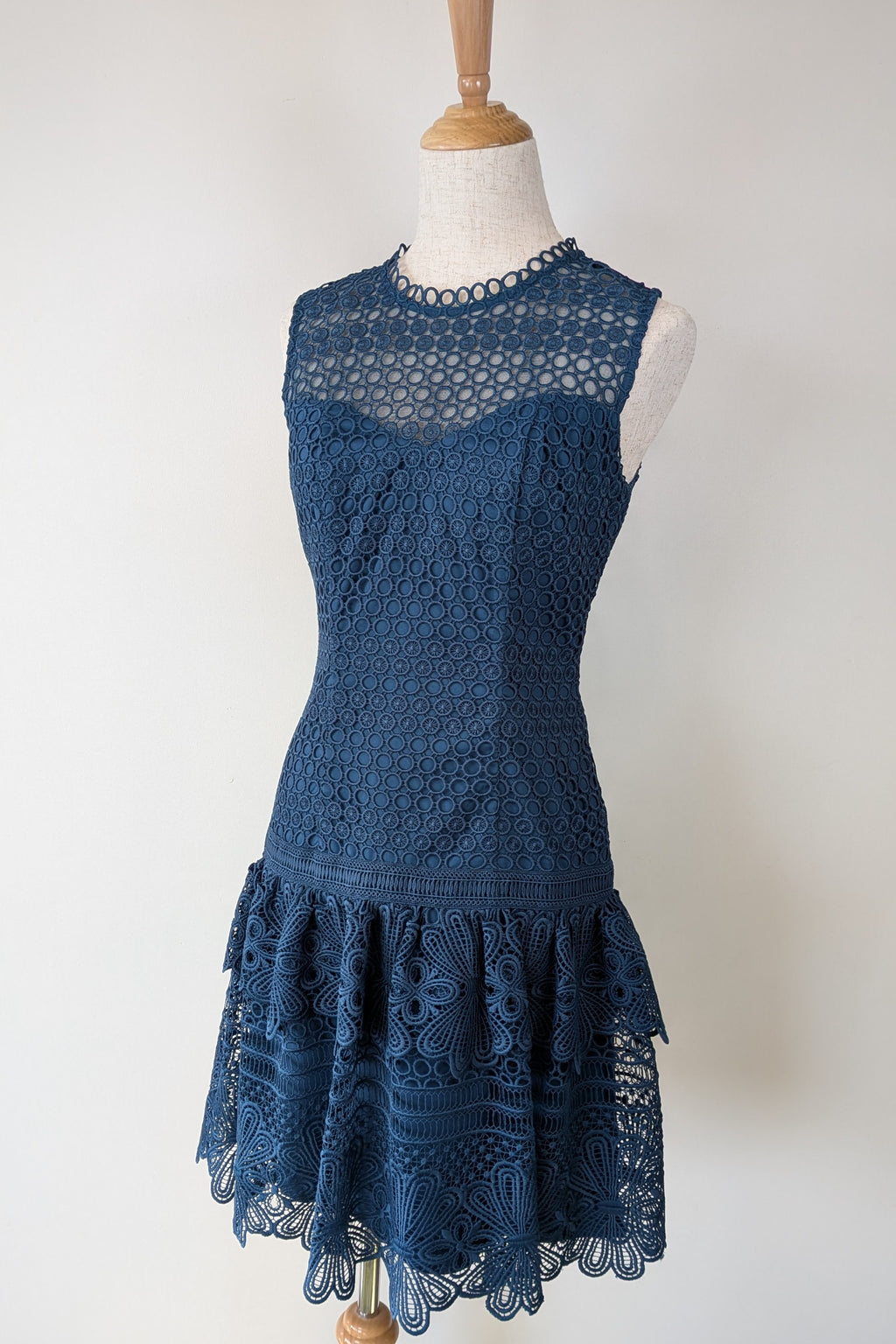 Review Teal Lace Drop Waist Dress Size 6