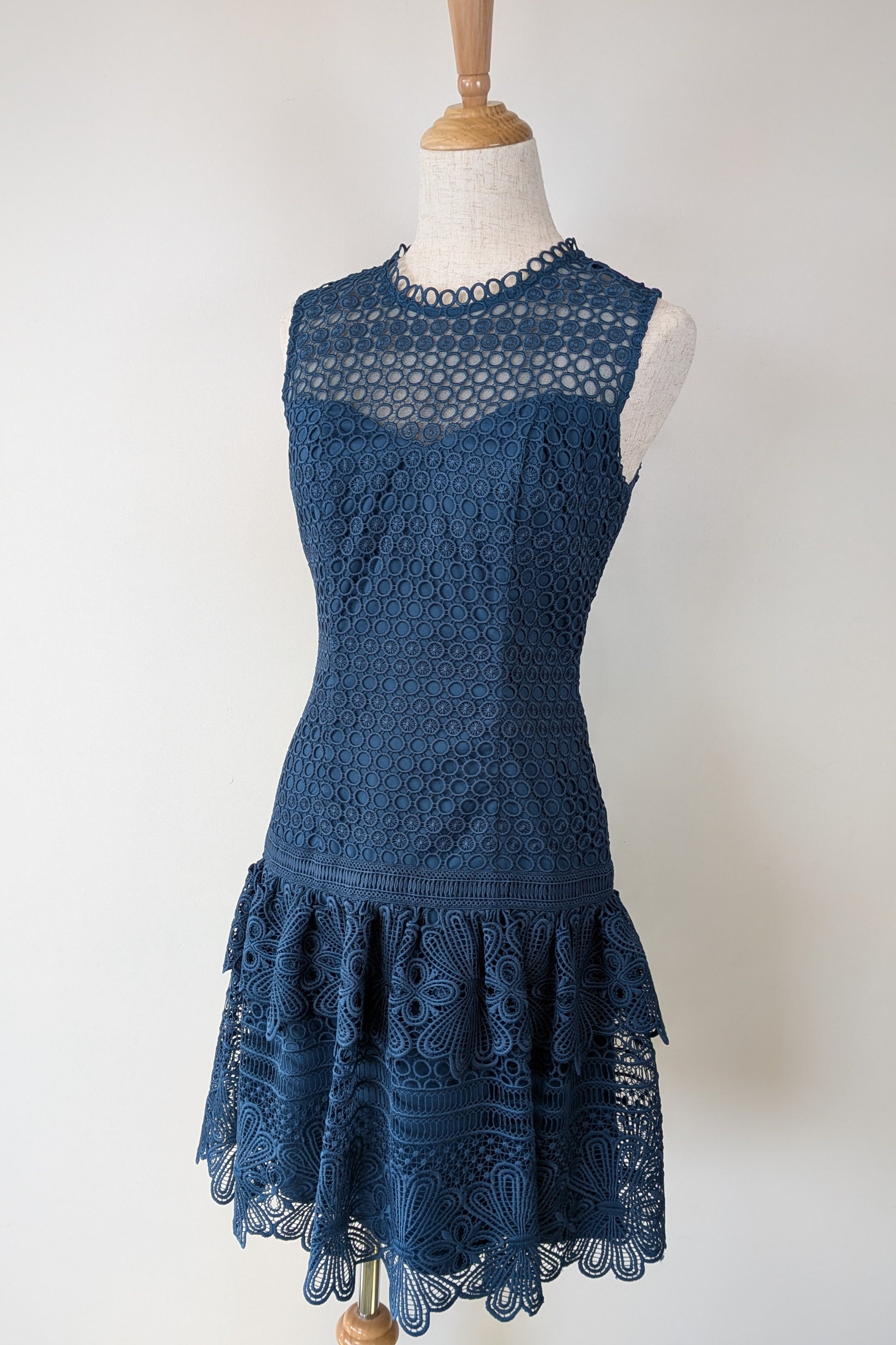 Review Teal Lace Drop Waist Dress Size 6
