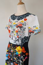 Piccione.Piccione Italian Designer Printed A-Line Dress Size 10/12