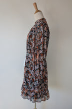 Topshop Floral Print Ruched Mini Dress Sz 14 RRP $80