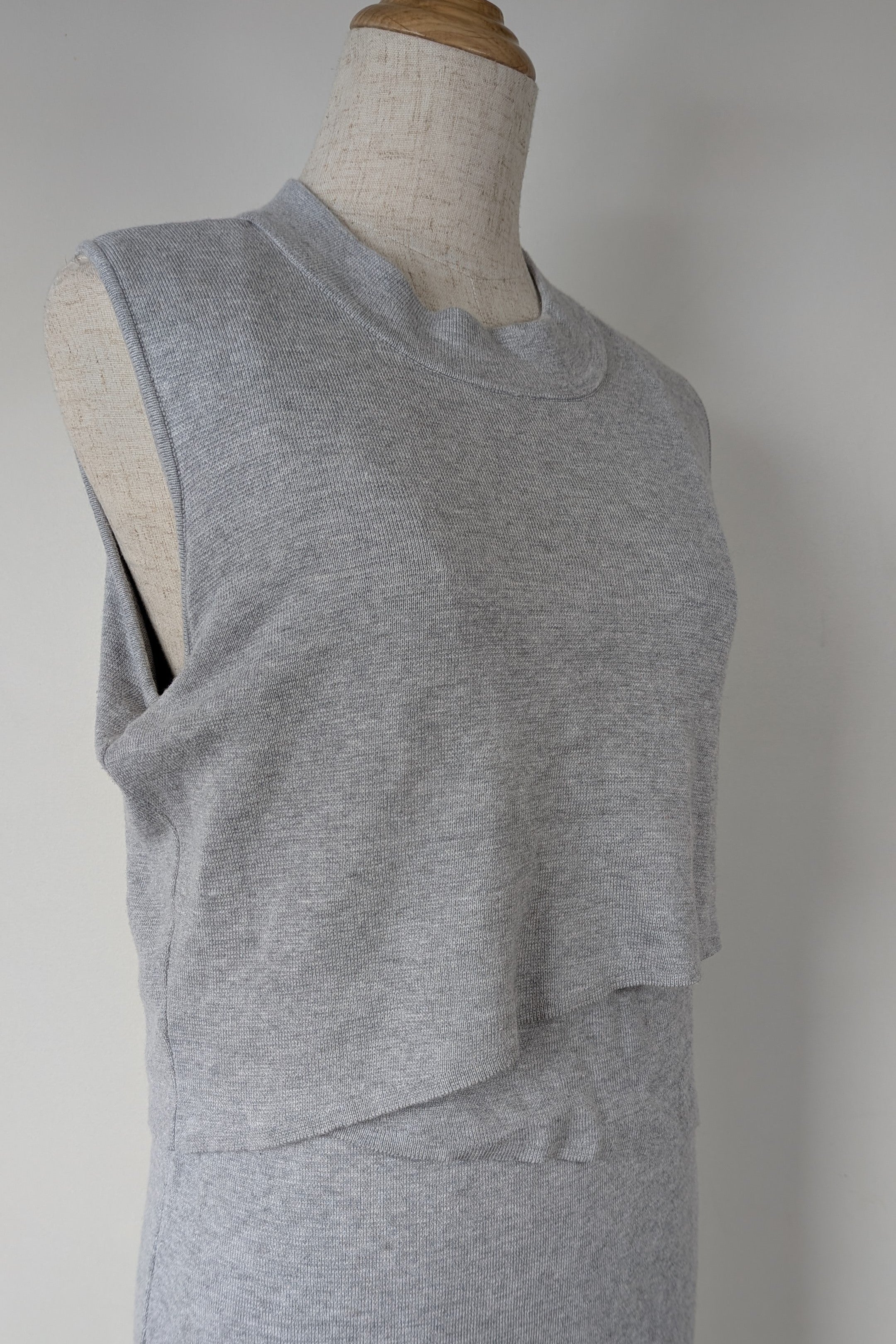 Ripe Maternity Silver Marle Layered Knit Nursing Dress Size M