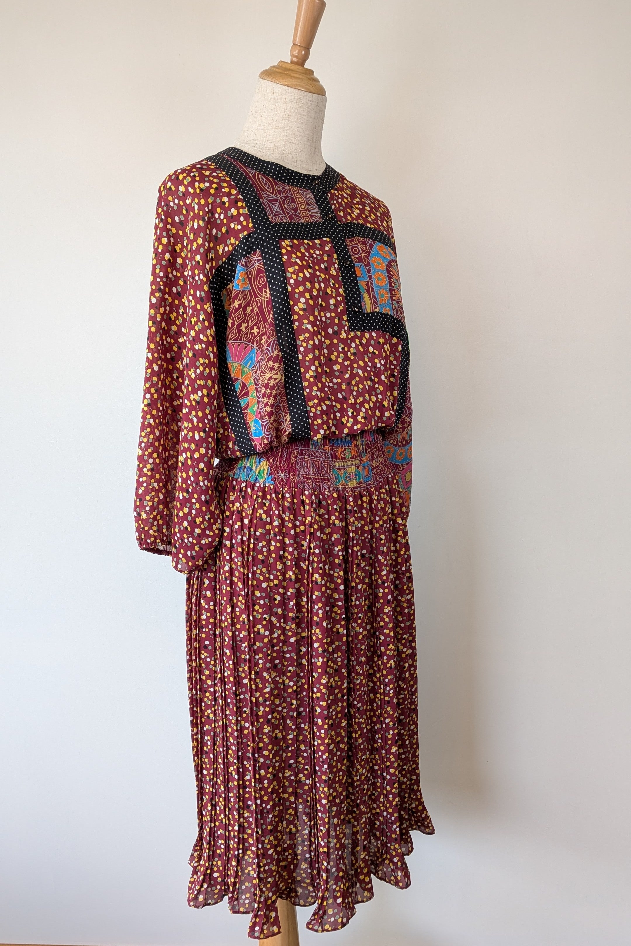Vintage 80s Diane Freis Georgette Dress Size L