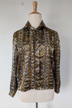 Vintage 90s Talkabout Leopard Print Shirt Size L